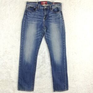 Vtg Lucky Brand Womens Jeans Sofia Straight Blue Denim Medium Wash Whiskering 12